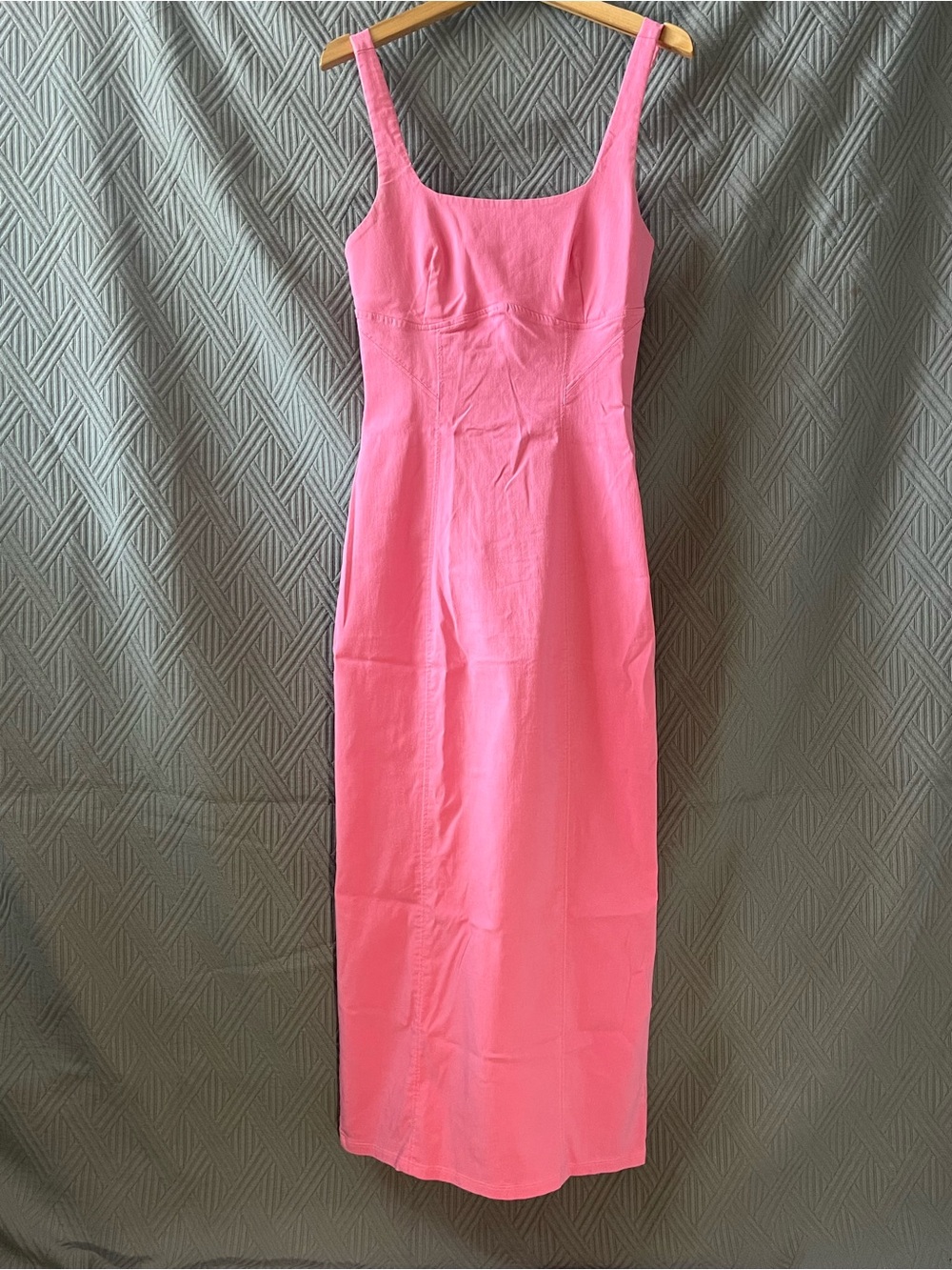 Francesca's Collections Bright Pink Sleeveless Square-Neck Maxi Dress